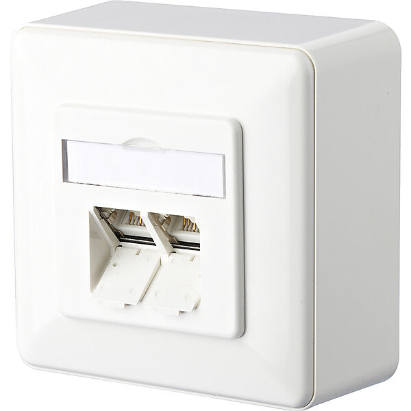 METZ CONNECT Anschlussdose C6A AP 2xRJ45 rws E-DAT C6A 2 AP rws